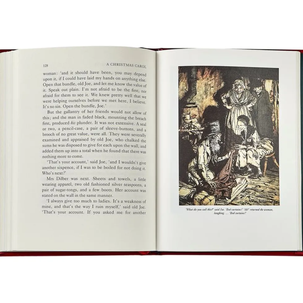 A Christmas Carol Book in Red Bonded Leather