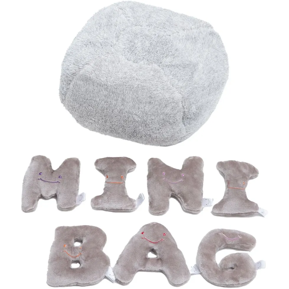 Alphabet Plush Mini Set - Rhino Grey Letters with Light Grey Bag
