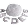 Alphabet Plush Set - Dove Grey Letters with Light Grey Bag