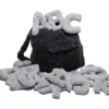 Alphabet Plush Set - Dove Grey Letters with Dark Grey Backpack