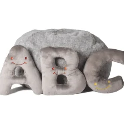 Alphabet Plush Set - Rhino Grey Letters with Light Grey Bag