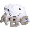 Alphabet Plush Set - Rhino Grey Letters with White Drawstring Bag