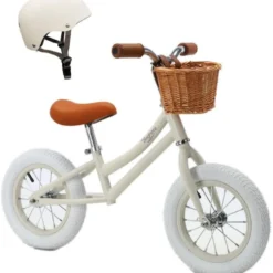 Balance Bicycle - Ivory White with Helmet