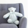 Blue Cable Knit Plush Teddy Bear