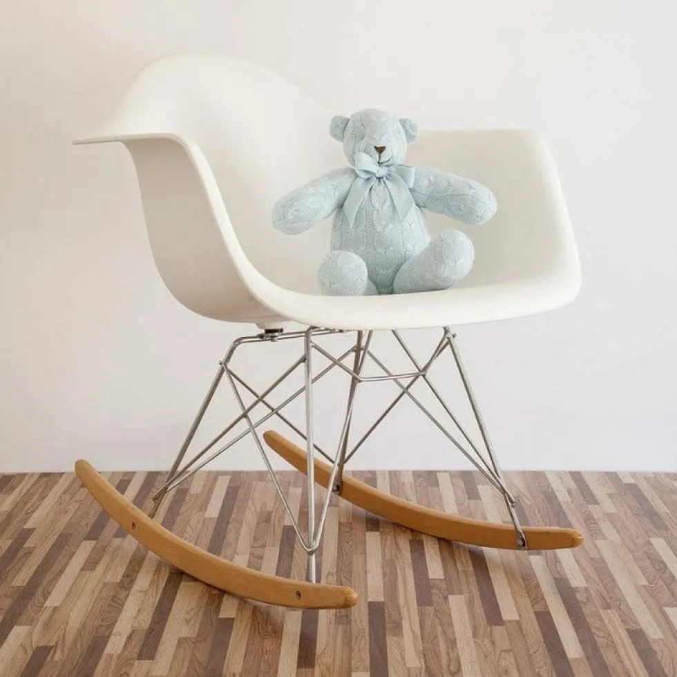 Blue Cable Knit Plush Teddy Bear