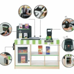 Cashier Austin Play Market Stand - Green / Wood