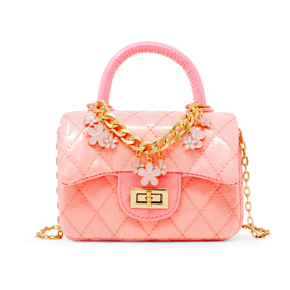 Classic Sparkle Top Handle Handbag - Bubblegum Pink