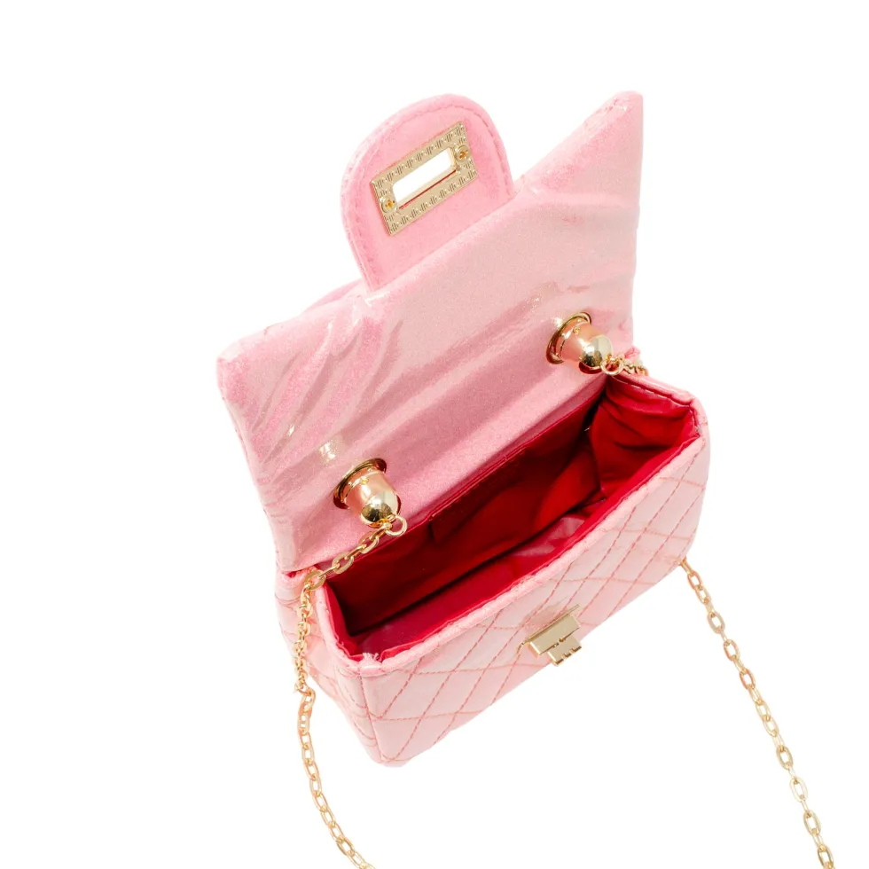 Classic Sparkle Top Handle Handbag - Bubblegum Pink