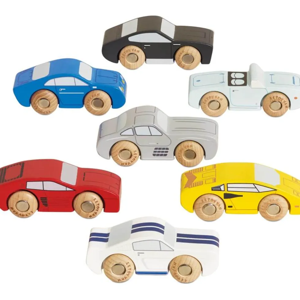 Classic Wooden Sports Cars - 7 Pieces