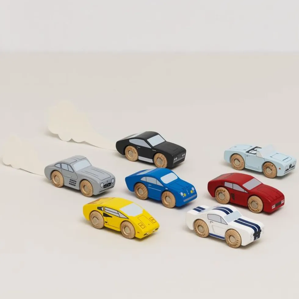 Classic Wooden Sports Cars - 7 Pieces