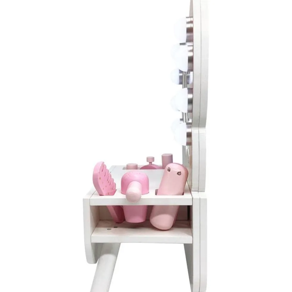 Colorful Butterfly-Shaped Tabletop Vanity with Illuminated Mirror