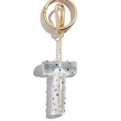 Confetti Initial Bag Charm - T