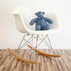 Dark Blue Cable Knit Plush Teddy Bear