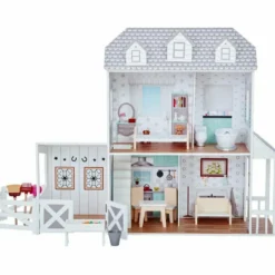 Dreamland Farm House Dollhouse - White / Grey