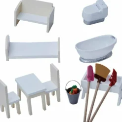 Dreamland Farm House Dollhouse - White / Grey