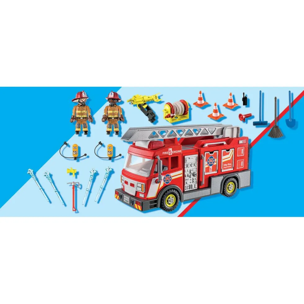 Fire Truck with Accessories and 2 Figures