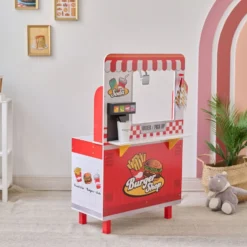 Flip & Fry Wooden Burger Shop with 29 Pcs Accessories