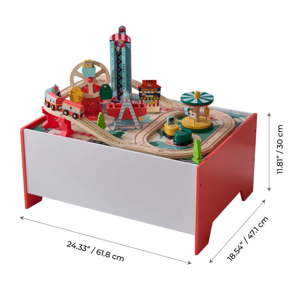 Florida Amusement Park Wooden Activity Table with 6 Mini-Games