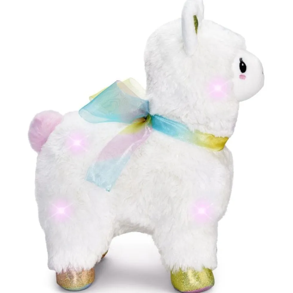 12" Glow Brights LED with Sound Alpaca Plush - Cream