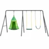 Gobaplay TitanPro Swing Set with Green Saucer Tent Swing
