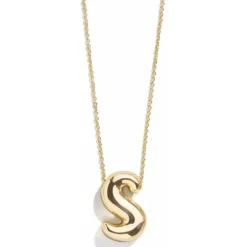 Gold Bubble Initial Necklace - S