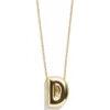 Gold Bubble Initial Necklace - D