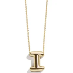 Gold Bubble Initial Necklace - I