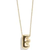 Gold Bubble Initial Necklace - E