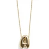 Gold Bubble Initial Necklace - A
