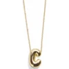 Gold Bubble Initial Necklace - C