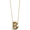 Gold Bubble Initial Necklace - B