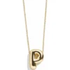 Gold Bubble Initial Necklace - P