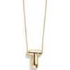 Gold Bubble Initial Necklace - T