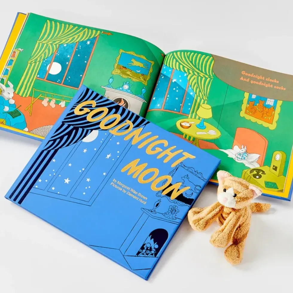 Goodnight Moon Book in Blue Bonded Leather