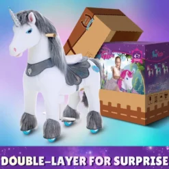 Grey Unicorn Model Y Ride on Toy - 4-7 Years