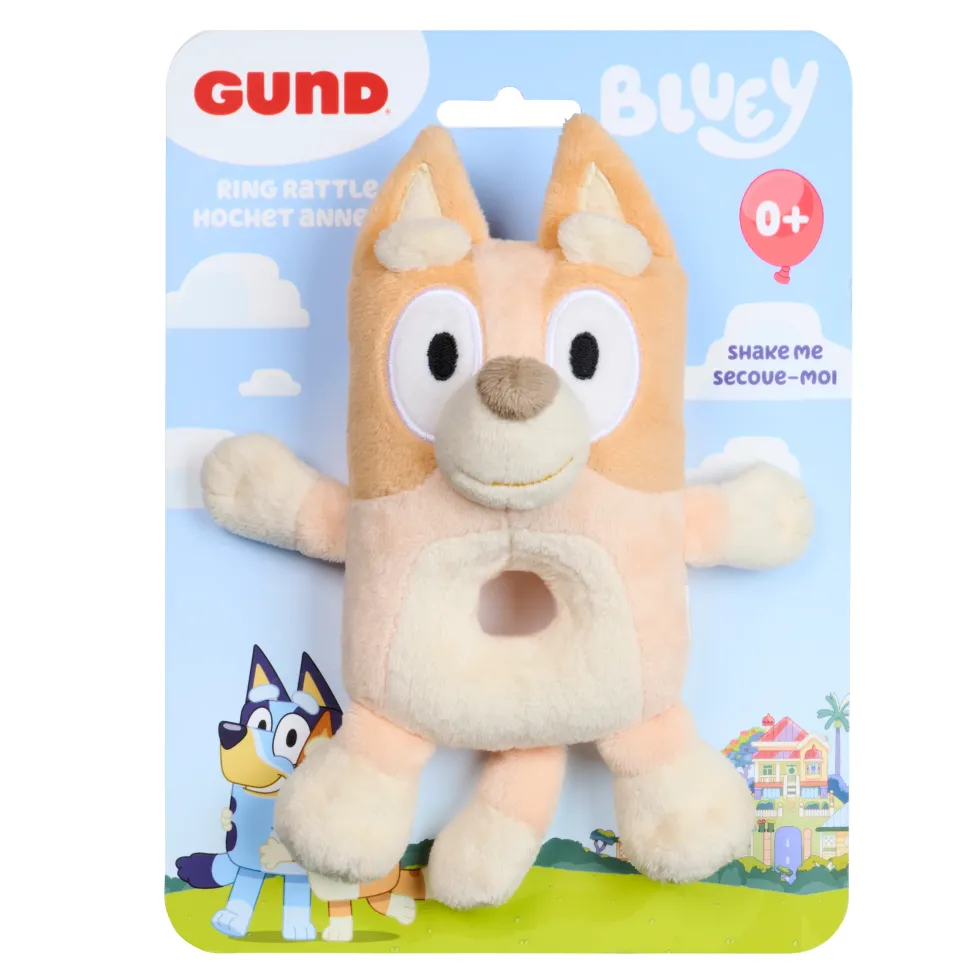 GUND Bingo Plush Ring Rattle - 6”