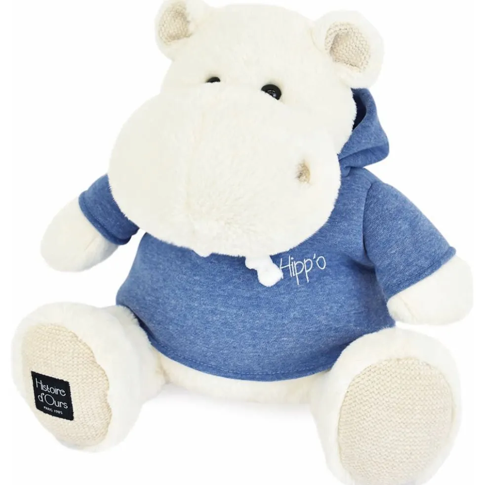 Hippo Plush with Blue Sweatshirt