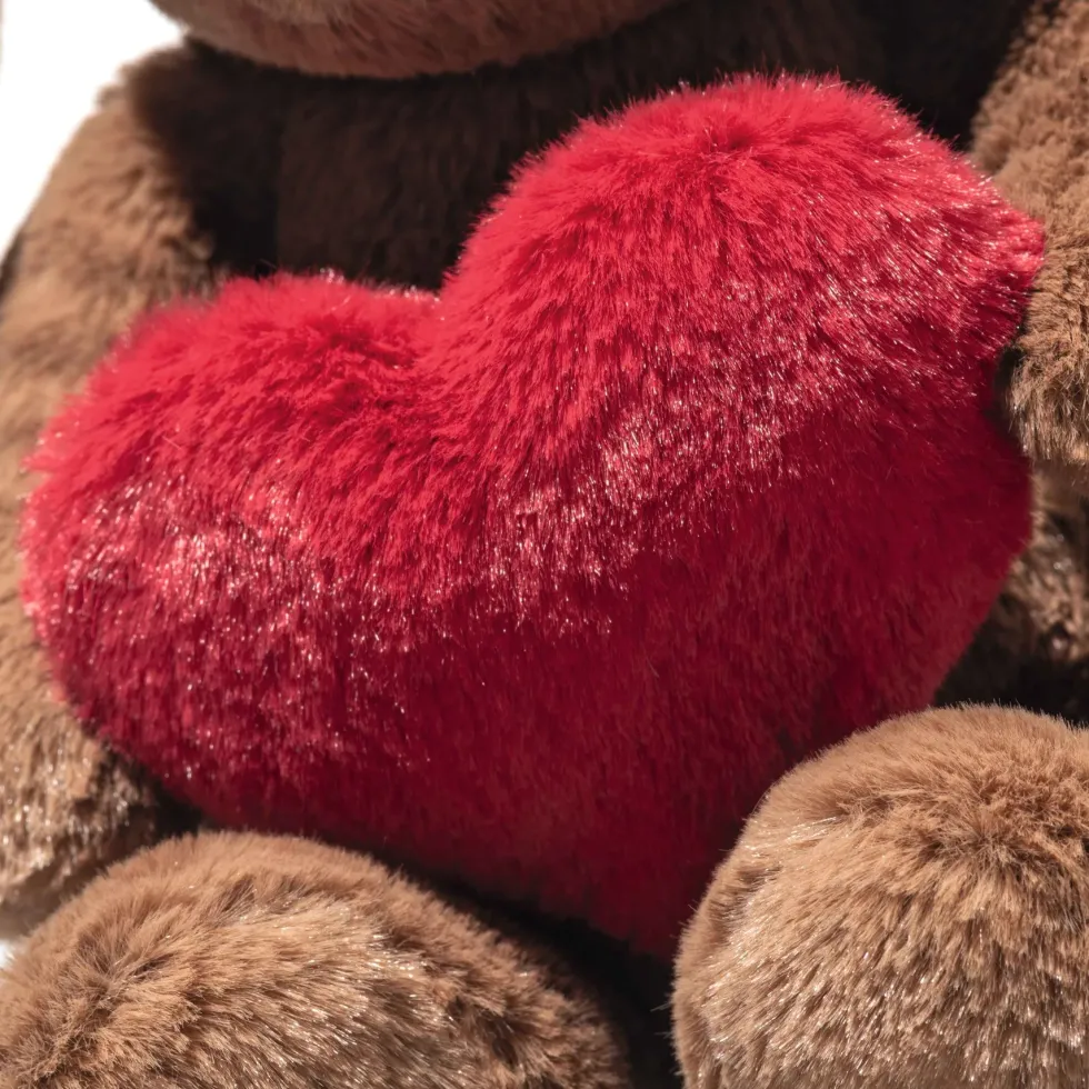 Hoppie Rabbit Brown Plush with Heart - 6"