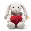 Hoppie Rabbit Grey Plush with Heart - 6"
