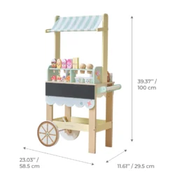 Jolly Pals Wood Ice Cream Stand with 33 Accessories and Chalkboard