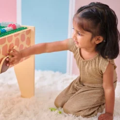 Jungle Giraffe 2-in-1 Wooden Activity Table + 23 Accessories & 1 Car