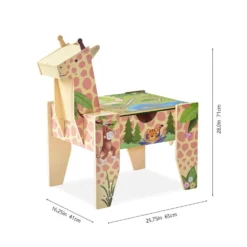 Jungle Giraffe 2-in-1 Wooden Activity Table + 23 Accessories & 1 Car
