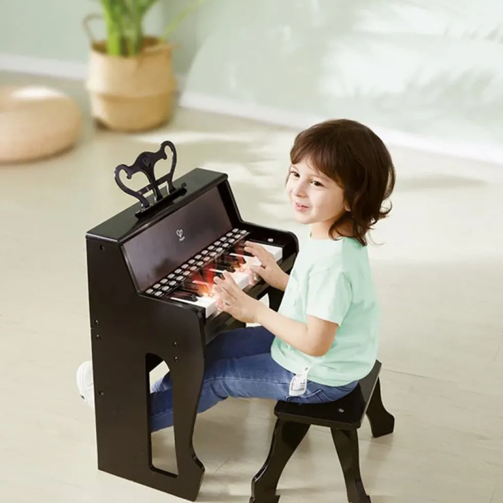 Learn with Lights Black Piano & Stool