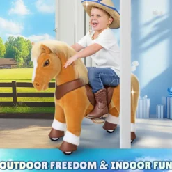 Light Brown Horse Model Y Ride on Toy - 4-7 Years