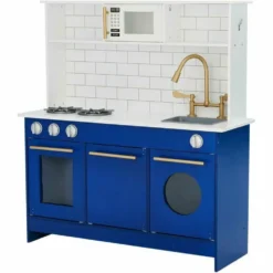 Little Chef Berlin Modern Play Kitchen - White / Blue