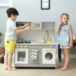 Little Chef Berlin Modern Play Kitchen - Grey / White