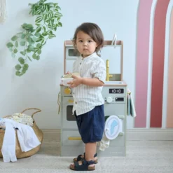 Little Chef Lake Tahoe Wooden Play Kitchen Washer & Mini Garden - Pink