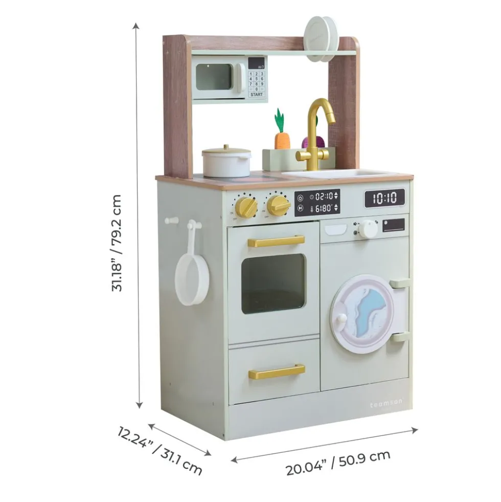 Little Chef Lake Tahoe Wooden Play Kitchen Washer & Mini Garden - Pink