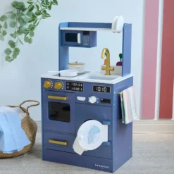 Little Chef Lake Tahoe Wooden Play Kitchen Washer & Mini Garden - Blue