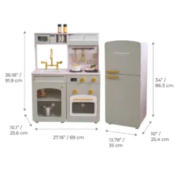 Little Chef Normandy Wooden Play Kitchen with Modular Fridge & Sink - Grey